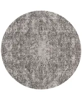 Safavieh Lurex LUR185 Black and Light Gray 6'7" x 6'7" Round Area Rug