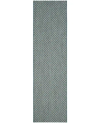 Safavieh Courtyard CY8653 Turquoise and Light Grey 2'3" x 14' Sisal Weave Runner Outdoor Area Rug