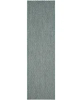 Safavieh Courtyard CY8653 Turquoise and Light Grey 2'3" x 14' Sisal Weave Runner Outdoor Area Rug