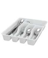 Basic Living Aston 45 Piece Flatware Set with Plastic Tray - Silver