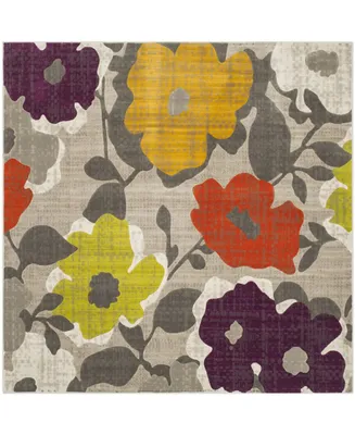 Safavieh Porcello PRL7726 Gray and Yellow 6'7" x 6'7" Square Area Rug