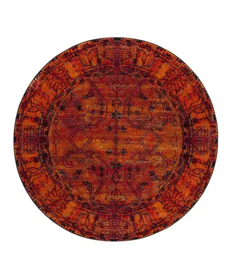 Safavieh Vintage Hamadan VTH216 Orange 6'7" x 6'7" Round Area Rug