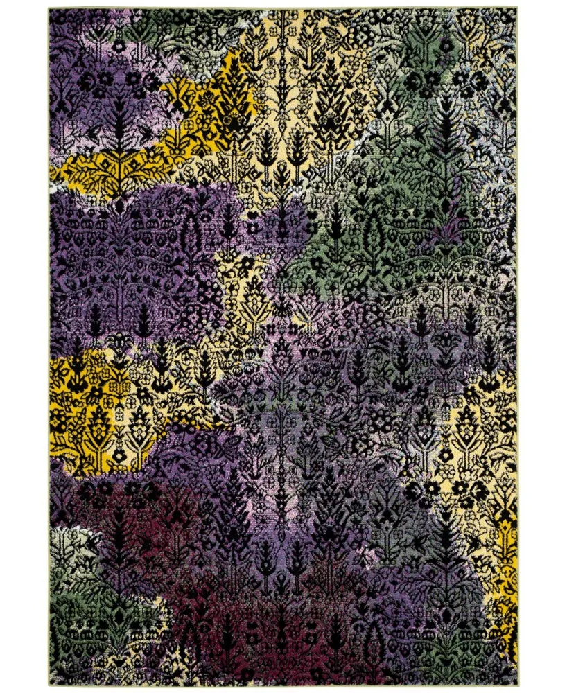 Safavieh Watercolor WTC673 Light Yellow and Green 5'3" x 7'6" Area Rug