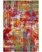 Safavieh Watercolor WTC695 Orange and Green 6'7" x 9' Area Rug