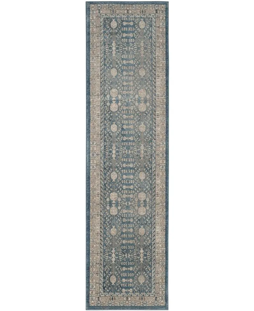 Safavieh Sofia SOF376 Blue and Beige 2'2" x 14' Runner Area Rug