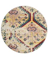 Safavieh Watercolor WTC698 Light Yellow and Blue 6'7" x 6'7" Round Area Rug