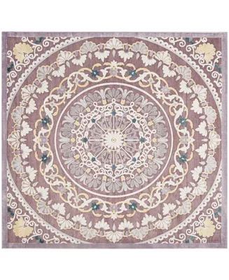 Safavieh Paradise PAR644 Purple and Cream 6'7" x 6'7" Square Area Rug