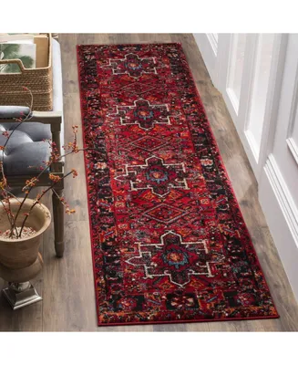 Safavieh Vintage Hamadan VTH211 Red and Multi 2'2" x 16' Runner Area Rug