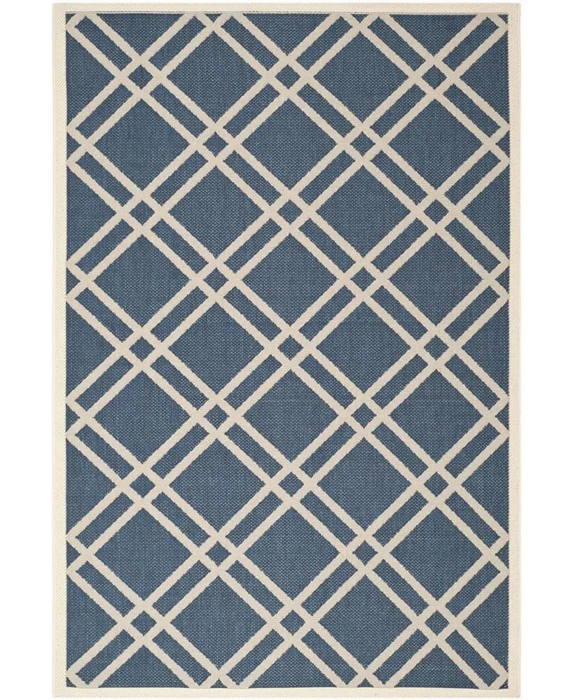 Safavieh Courtyard CY6923 Navy and Beige 5'3" x 7'7" Sisal Weave Outdoor Area Rug