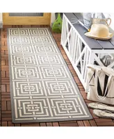 Safavieh Courtyard CY6937 Grey and Cream 2'3" x 8' Sisal Weave Runner Outdoor Area Rug