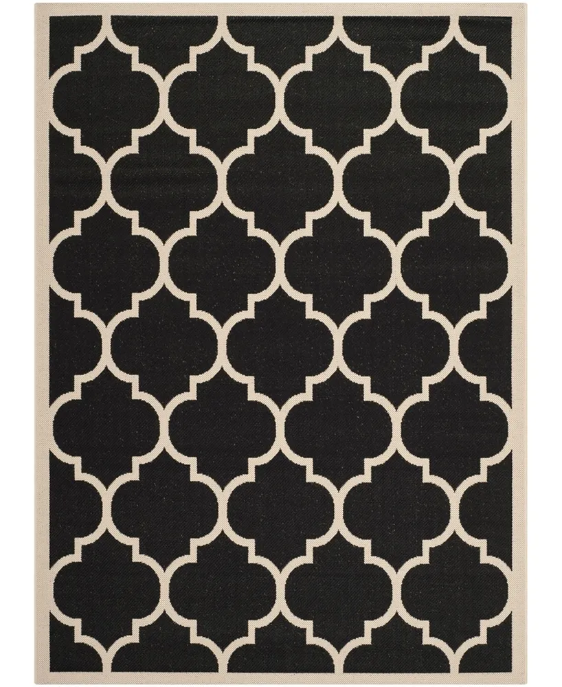 Safavieh Courtyard CY6914 Black and Beige 5'3" x 7'7" Sisal Weave Outdoor Area Rug