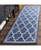 Safavieh Amherst AMT414 Navy and Beige 2'3" x 7' Runner Area Rug