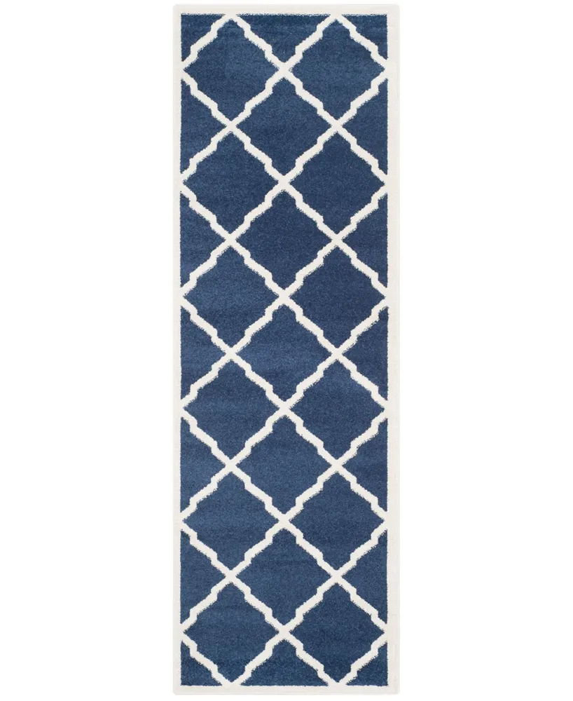 Safavieh Amherst AMT421 Navy and Beige 2'3" x 7' Runner Area Rug