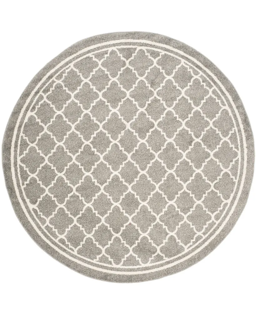 Safavieh Amherst AMT422 Dark Gray and Beige 7' x 7' Round Area Rug