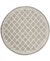 Safavieh Amherst AMT422 Dark Gray and Beige 7' x 7' Round Area Rug