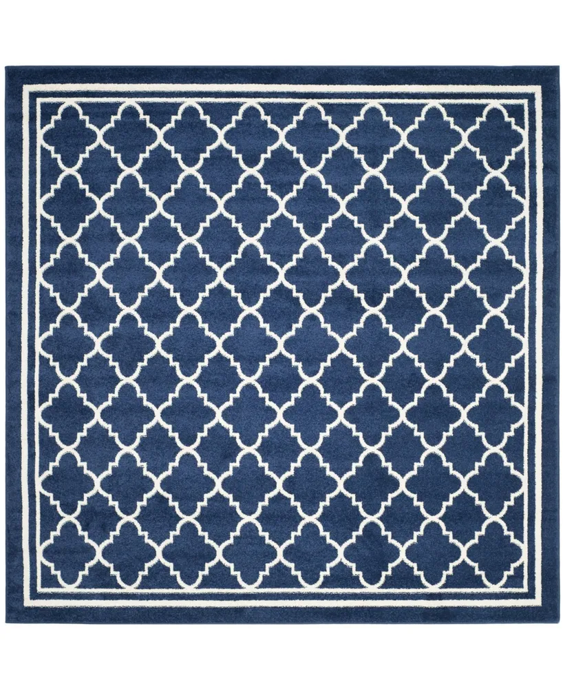 Safavieh Amherst AMT422 Navy and Beige 7' x 7' Square Area Rug