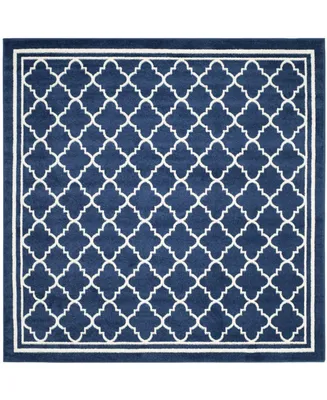 Safavieh Amherst AMT422 Navy and Beige 7' x 7' Square Area Rug