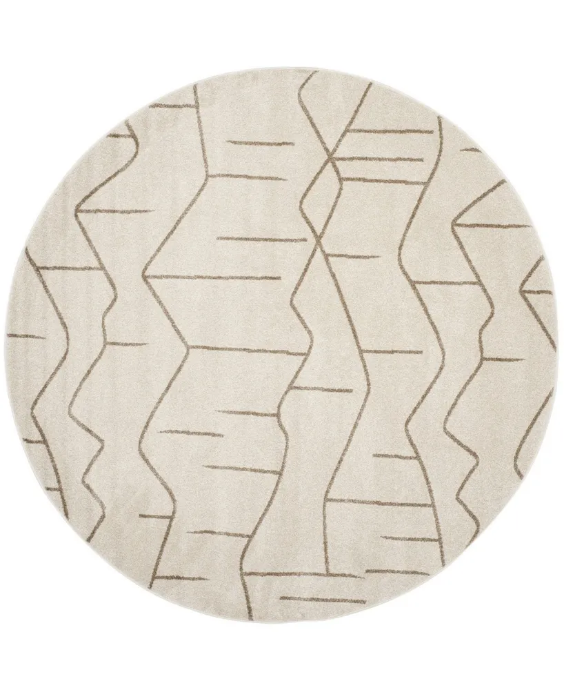 Safavieh Amherst AMT429 Ivory and Gray 7' x 7' Round Area Rug