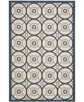 Safavieh Courtyard CY7476 Beige and Navy 5'3" x 7'7" Sisal Weave Outdoor Area Rug