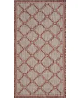 Safavieh Courtyard CY8474 Red and Beige 2'7" x 5' Sisal Weave Outdoor Area Rug