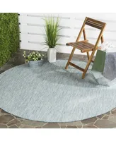 Safavieh Courtyard CY8521 Aqua and Gray 6'7" x 6'7" Round Outdoor Area Rug