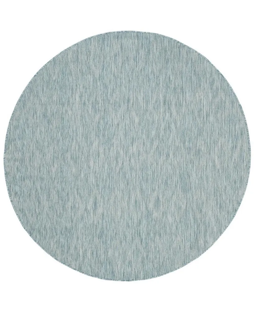 Safavieh Courtyard CY8522 Aqua 6'7" x 6'7" Round Outdoor Area Rug