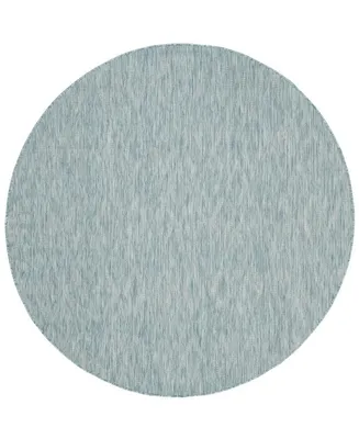 Safavieh Courtyard CY8522 Aqua 6'7" x 6'7" Round Outdoor Area Rug