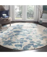 Safavieh Evoke EVK236 Gray and Light Blue 6'7" x 6'7" Round Area Rug