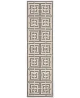 Safavieh Courtyard CY6937 Grey and Cream 2'3" x 8' Sisal Weave Runner Outdoor Area Rug