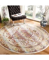 Safavieh Baldwin BDN189 Ivory and Fuchsia 6'7" x 6'7" Round Area Rug