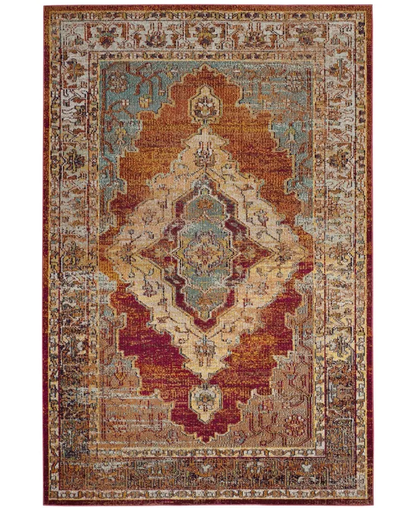 Safavieh Crystal CRS500 Orange and Light Blue 5' x 8' Area Rug