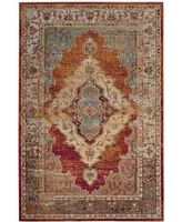 Safavieh Crystal CRS500 Orange and Light Blue 5' x 8' Area Rug