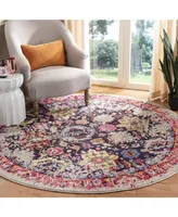 Safavieh Monaco MNC206 Gray and Multi 6'7" x 6'7" Round Area Rug