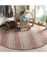 Safavieh Courtyard CY8736 Light Beige and Terracotta 6'7" x 6'7" Sisal Weave Round Outdoor Area Rug