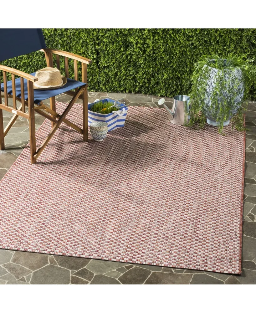 Safavieh Courtyard CY8653 Rust and Light Gray 5'3" x 7'7" Sisal Weave Outdoor Area Rug