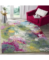 Safavieh Watercolor WTC697 Green and Fuchsia 5'3" x 7'6" Area Rug