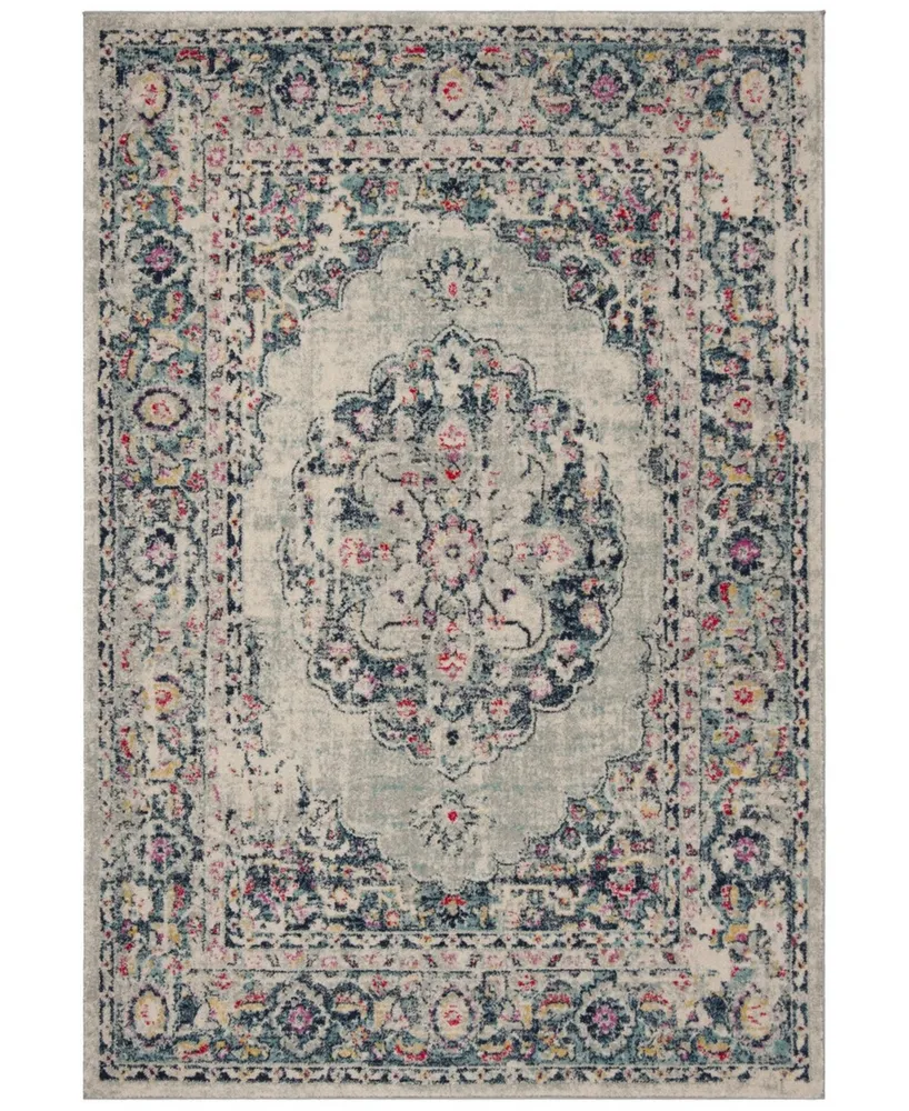 Safavieh Madison MAD931 Light Gray and Fuchsia 5'3" x 7'6" Area Rug