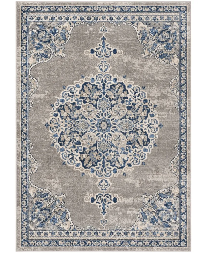 Safavieh Brentwood BNT867 Light Gray and Blue 5'3" x 7'6" Area Rug