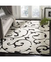 Safavieh Florida Shag SG476 Ivory and Black 5'3" x 7'6" Area Rug