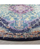 Safavieh Monaco MNC249 Black and Blue 6'7" x 6'7" Round Area Rug