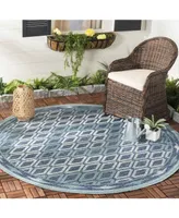 Safavieh Courtyard CY8531 Navy and Aqua 6'7" x 6'7" Round Outdoor Area Rug