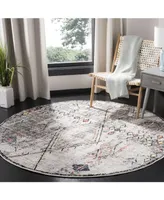 Safavieh Adirondack 210 Light Gray and Fuchsia 6' x 6' Round Area Rug