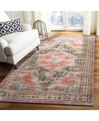 Safavieh Classic Vintage CLV305 Red and Charcoal 5' x 8' Area Rug