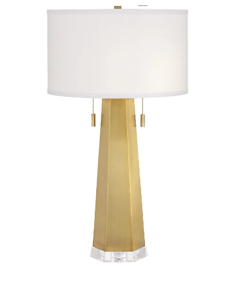 Pacific Coast Hex Metal and Crystal Table Lamp