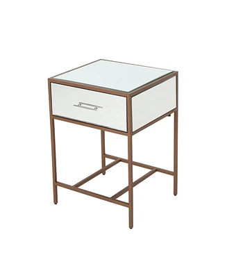 Kimora Modern Iron and Faux Wood Side Table