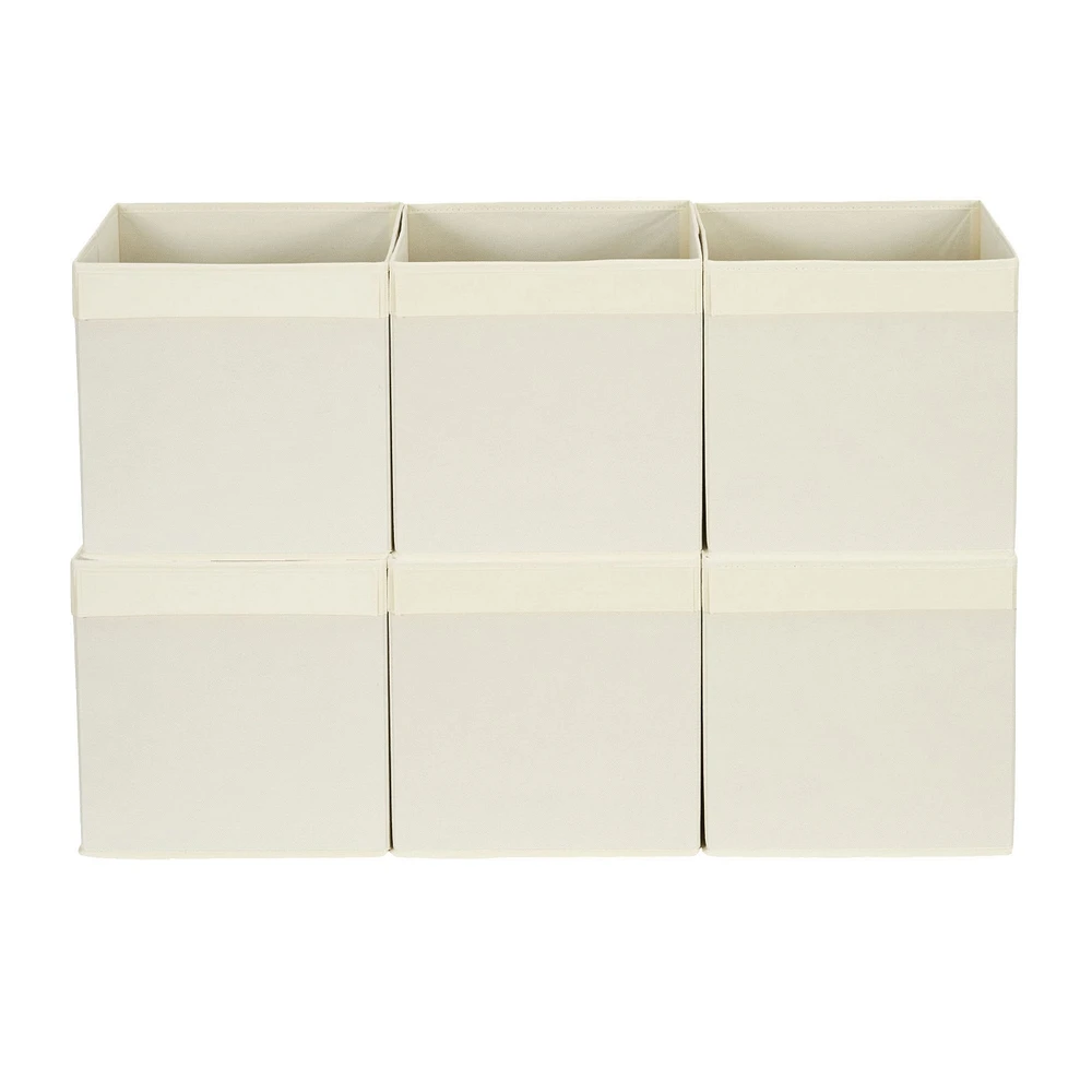 Household Essentials Lip Pull Collapsible Fabric Cube, Natural
