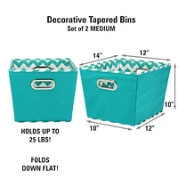 Household Essentials 2-Tone Medium Tapered Storage Bins