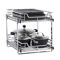 Household Essentials Glidez Dual Slide 2-Tier Sliding Cabinet Organizer
