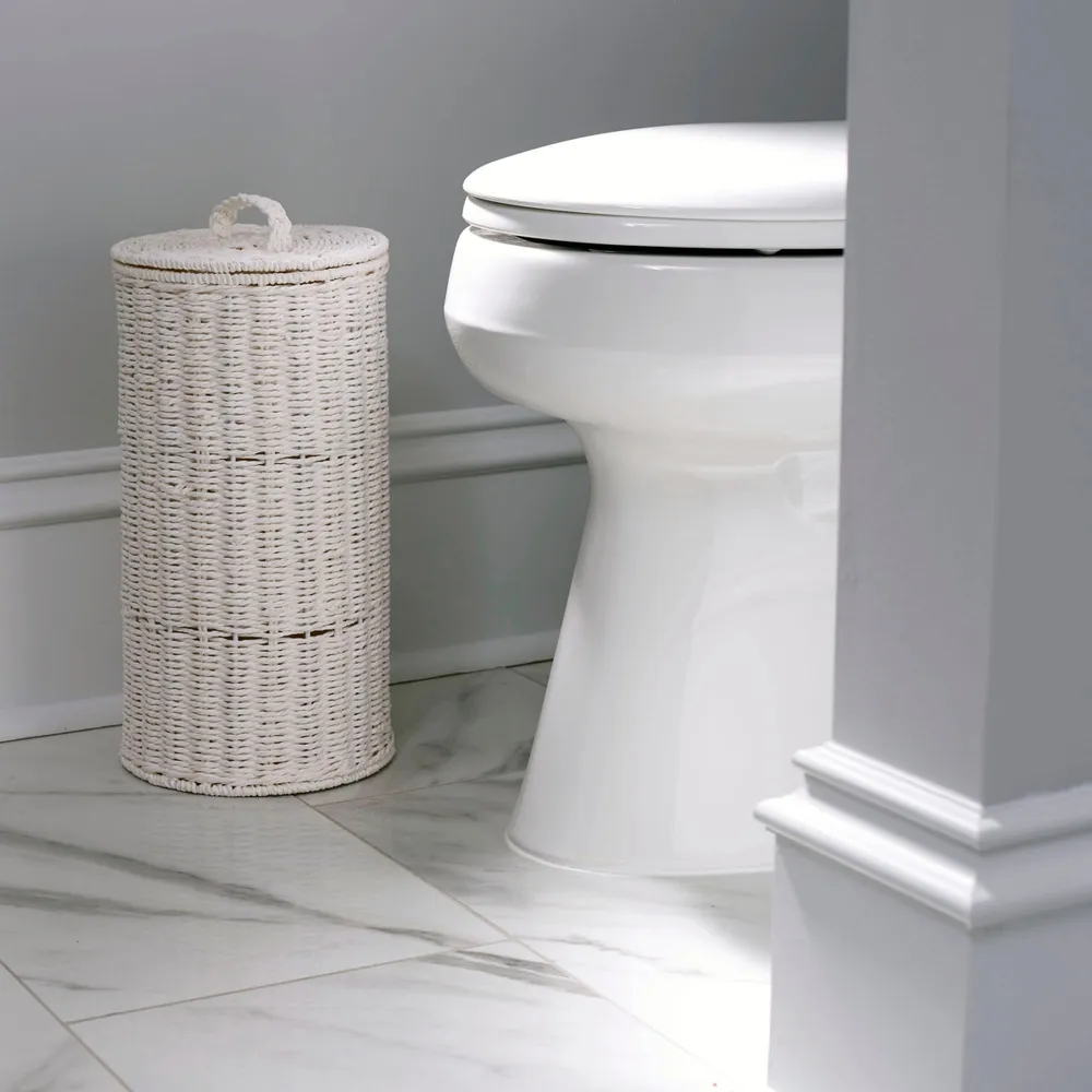 Household Essentials Paper Rope Wicker Toilet Paper Roll Holder