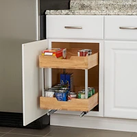 Household Essentials Glidez Wood 14.5" 2-Tier Sliding Cabinet Organizer